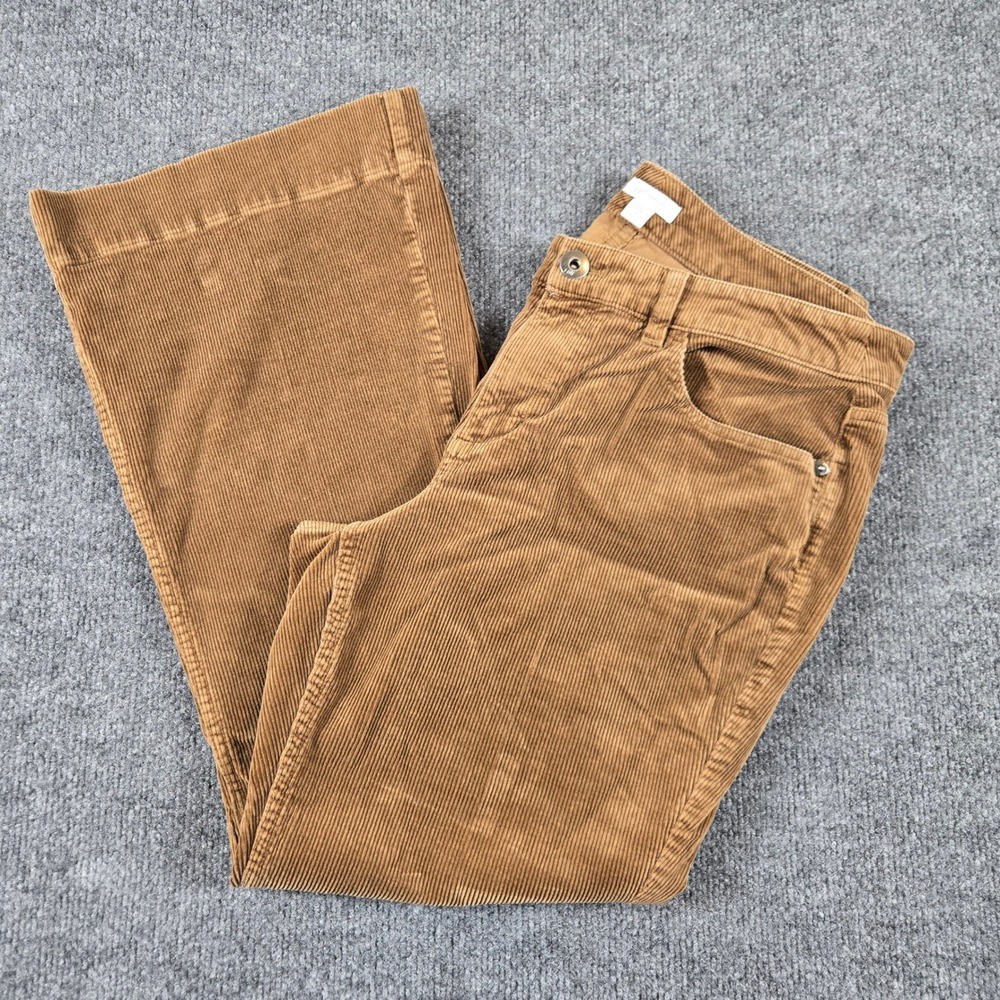 J. Jill Corduroy Pants Women 12 Petite Brown  Wide Leg Trousers
